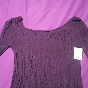 Sheer long-sleeve top